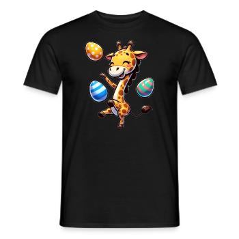 Oster-Giraffe, Jonglierende Ostereier - Männer T-Shirt - Schwarz - Vorne - AI Model Male 178 light (178cm)