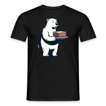 Eisbär Liebt Italienische Lasagne - Männer T-Shirt - Schwarz - Vorne - AI Model Male 178 light (178cm)