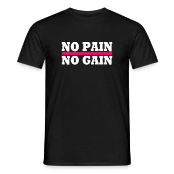 No pain no gain - Men's T-Shirt - black - Front - AI Model Male 178 light (178cm)