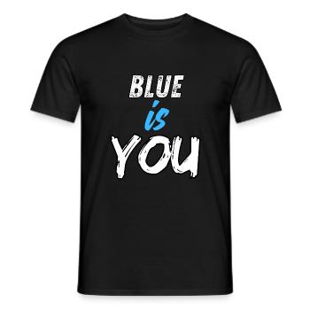 BLAU BIST DU - Männer T-Shirt - Schwarz - Vorne - AI Model Male 178 light (178cm)