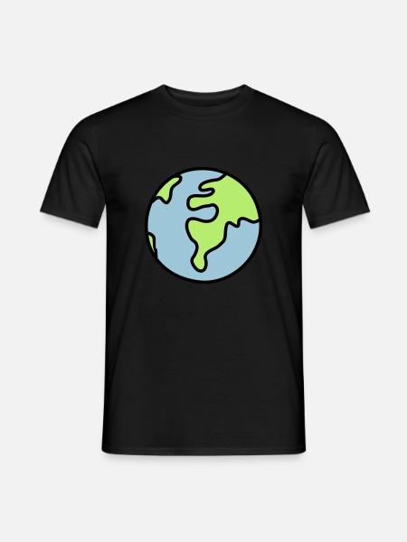 Globus - Welt - Männer T-Shirt - Schwarz