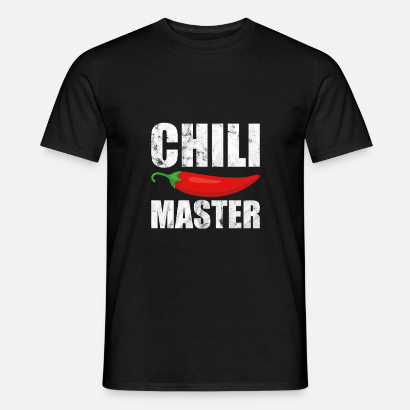 Chilimaster Scharf essen Kochen Chilli - Männer T-Shirt - Schwarz