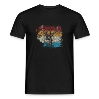 Hirsch - Männer T-Shirt - Schwarz - Vorne - AI Model Male 178 light (178cm)