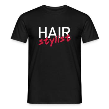 Hairstylist (Schrift schräg) - Männer T-Shirt - Schwarz - Vorne - AI Model Male 178 light (178cm)