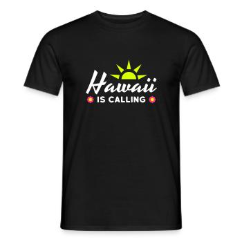 Hawaii is calling (sun, sun rays, flowers) - Men's T-Shirt - black - Front - AI Model Male 178 light (178cm)