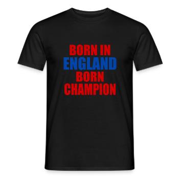 born in england born champion - angleterre - T-shirt homme - noir - Devant - AI Model Male 178 light (178cm)