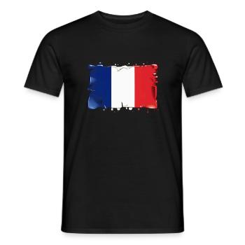 DRAPEAU DRAPEAU DE LA FRANCE - T-shirt homme - noir - Devant - AI Model Male 178 light (178cm)