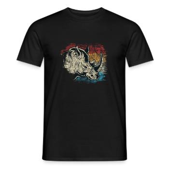 rhino - Men's T-Shirt - black - Front - AI Model Male 178 light (178cm)