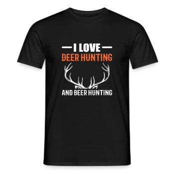 Beer Hunting Gift - Men's T-Shirt - black - Front - AI Model Male 178 light (178cm)