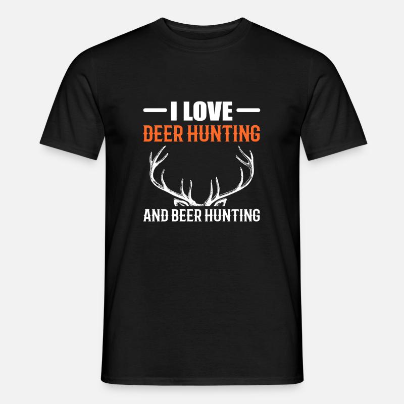 Bierjagd Hirschjäger Geschenk - Männer T-Shirt - Schwarz