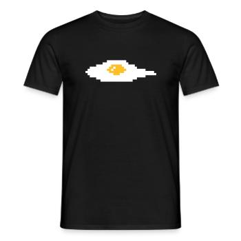 Pixel Fried Egg - Men's T-Shirt - black - Front - AI Model Male 178 light (178cm)