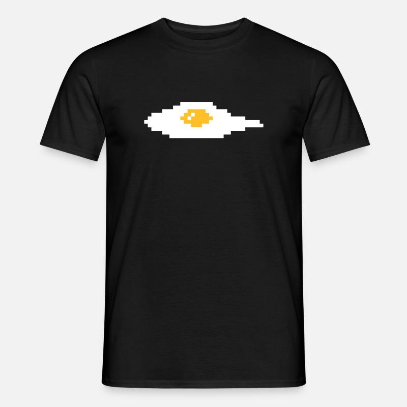 Pixel Spiegelei - Männer T-Shirt - Schwarz