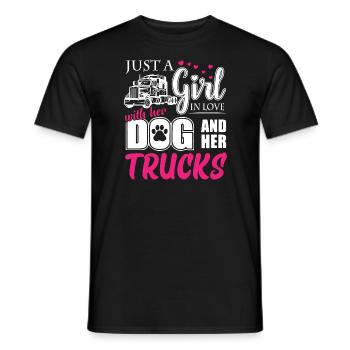 Just a Girl In Love With Her Dog and Her Truck - Männer T-Shirt - Schwarz - Vorne - AI Model Male 178 light (178cm)