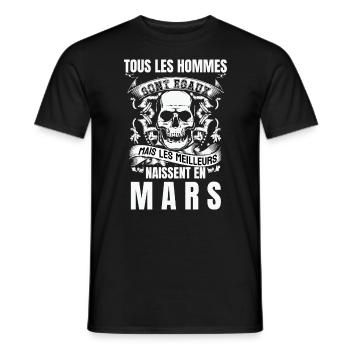 les meilleurs naissent en mars - T-shirt homme - noir - Devant - AI Model Male 178 light (178cm)