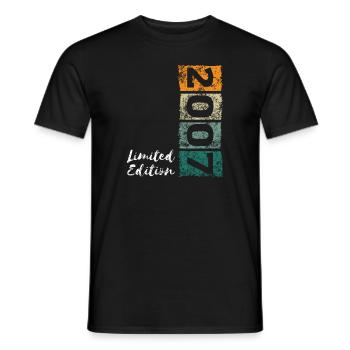 Limited Edition Vintage Birthday Year 2007 - Men's T-Shirt - black - Front - AI Model Male 178 light (178cm)