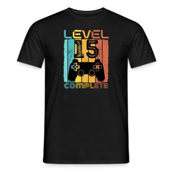 15 Years - 15th Birthday Level 15 Complete Design - Men's T-Shirt - black - Front - AI Model Male 178 light (178cm)