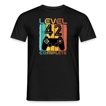 42 years - 42nd birthday Level 42 Complete Design - Men's T-Shirt - black - Front - AI Model Male 178 light (178cm)
