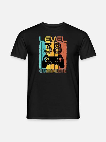 38 anni - 38° compleanno Level 38 Design completo - T-shirt uomo - nero