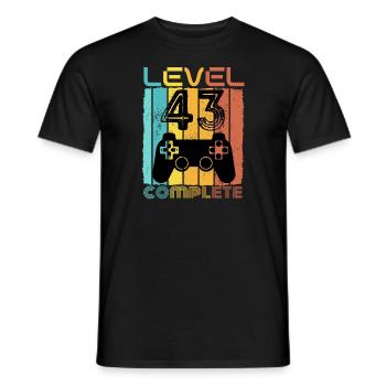 43 ans - 43e anniversaire Niveau 43 Conception complète - T-shirt homme - noir - Devant - AI Model Male 178 light (178cm)