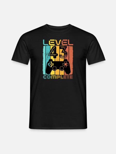 43 Jahre - 43. Geburtstag Level 43 Complete Design - Mænd T-shirt - sort
