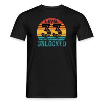 33 years - 33rd birthday Level 33 Complete Design - Men's T-Shirt - black - Front - AI Model Male 178 light (178cm)