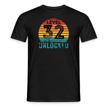 32 years - 32nd birthday Level 32 Complete Design - Men's T-Shirt - black - Front - AI Model Male 178 light (178cm)