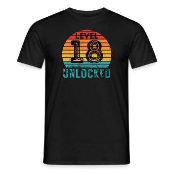 18 years - 18th birthday Level 18 Complete Design - Men's T-Shirt - black - Front - AI Model Male 178 light (178cm)