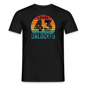 43 ans - 43e anniversaire Niveau 43 Conception complète - T-shirt homme - noir - Devant - AI Model Male 178 light (178cm)