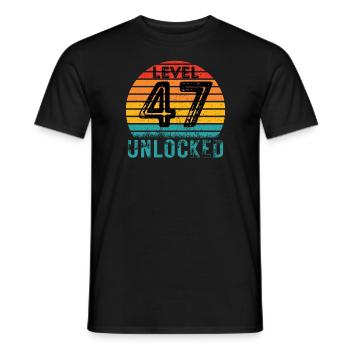 47 Jahre - 47. Geburtstag Level 47 Complete Design - Männer T-Shirt - Schwarz - Vorne - AI Model Male 178 light (178cm)