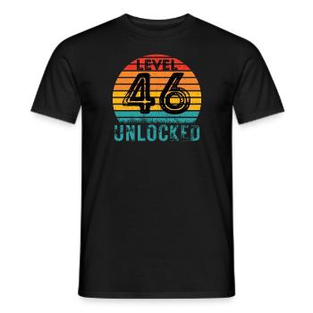 46 ans - 46e anniversaire Niveau 46 Conception complète - T-shirt homme - noir - Devant - AI Model Male 178 light (178cm)