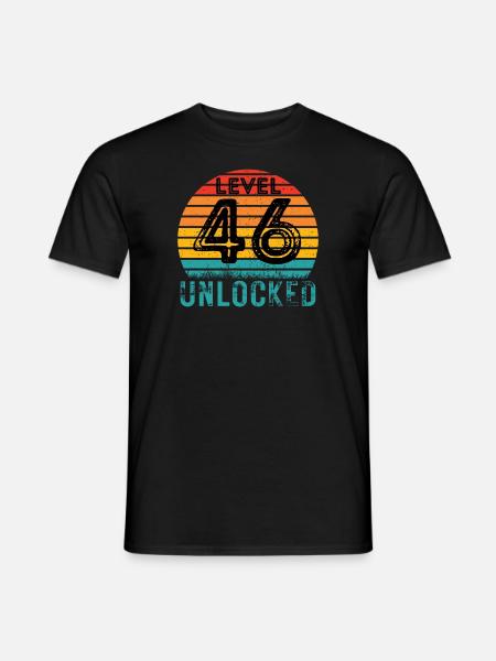 46 Anni - 46° compleanno Level 46 Design completo - T-shirt uomo - nero