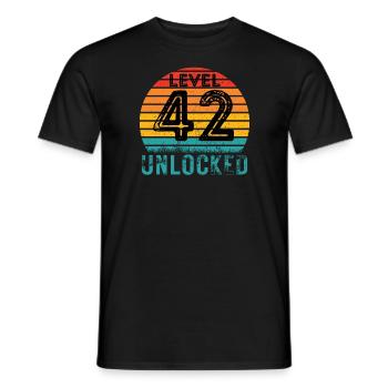 42 years - 42nd birthday Level 42 Complete Design - Men's T-Shirt - black - Front - AI Model Male 178 light (178cm)