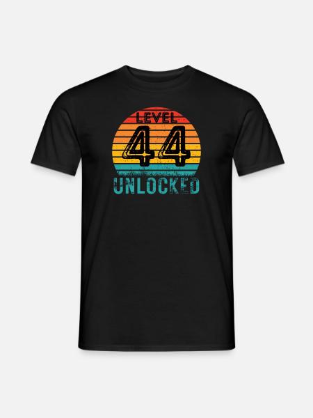 44 Years - 44th Birthday Level 44 Complete Design - Men's T-Shirt - black