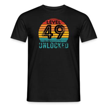 49 years - 49th birthday Level 49 Complete Design - Men's T-Shirt - black - Front - AI Model Male 178 light (178cm)