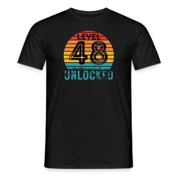 48 Jahre - 48. Geburtstag Level 48 Complete Design - Männer T-Shirt - Schwarz - Vorne - AI Model Male 178 light (178cm)