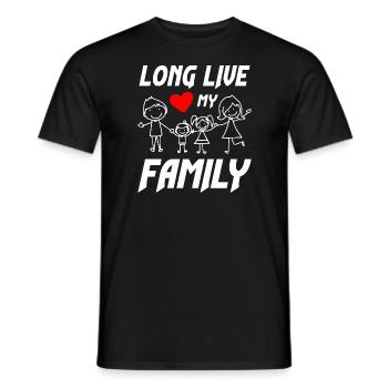 Longue vie à ma famille - T-shirt homme - noir - Devant - AI Model Male 178 light (178cm)