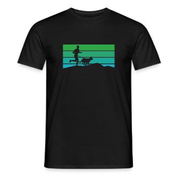 Canicross cross-country avec des sports canins - T-shirt homme - noir - Devant - AI Model Male 178 light (178cm)