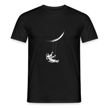 Astronaut rocks the moon - Men's T-Shirt - black - Front - AI Model Male 178 light (178cm)