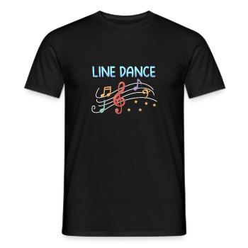 Line dance dance cowboy boots country gift - Men's T-Shirt - black - Front - AI Model Male 178 light (178cm)