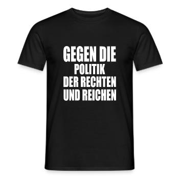 gegen die politik der rechten und reichen - Männer T-Shirt - Schwarz - Vorne - AI Model Male 178 light (178cm)