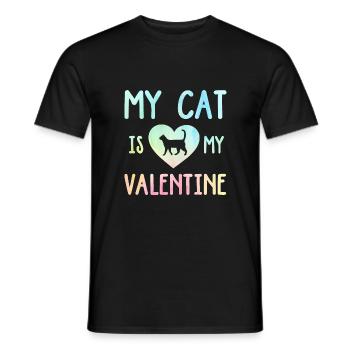 My Cat Is My Valentine Cat Lover Cat Training Pet - Männer T-Shirt - Schwarz - Vorne - AI Model Male 178 light (178cm)