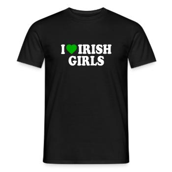 I love irish girls - Men's T-Shirt - black - Front - AI Model Male 178 light (178cm)