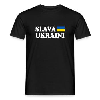 Slava ukraini - Men's T-Shirt - black - Front - AI Model Male 178 light (178cm)