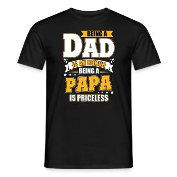Honneur d’être père Papa Inestimable Homme de famille - T-shirt homme - noir - Devant - AI Model Male 178 light (178cm)
