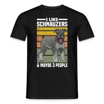 Schnauzer Liebhaber | Hunde Hund Haustier Geschenk - Männer T-Shirt - Schwarz - Vorne - AI Model Male 178 light (178cm)