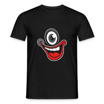 Visage rieur, joie de vivre, s’amuser - T-shirt homme - noir - Devant - AI Model Male 178 light (178cm)