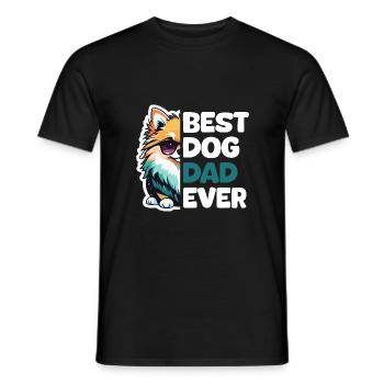 Best Dog Dad Ever - Pomeranian - Men's T-Shirt - black - Front - AI Model Male 178 light (178cm)
