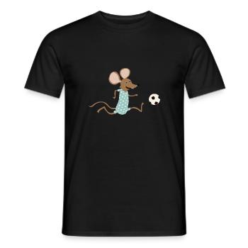Maus spielt Fussball - Männer T-Shirt - Schwarz - Vorne - AI Model Male 178 light (178cm)