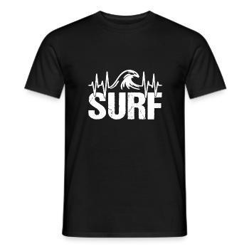 Surfer Heartbeat Wave Surf - T-shirt homme - noir - Devant - AI Model Male 178 light (178cm)