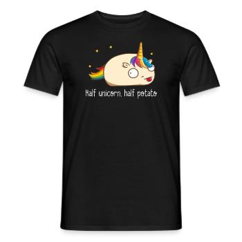 Graphique Half Unicor Half Potato - T-shirt homme - noir - Devant - AI Model Male 178 light (178cm)